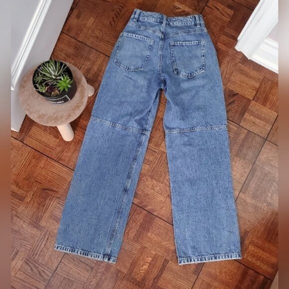 Garage Street High Rise Wide Leg "Cora" Jeans (w) knee hemline seams- Si… - Picture 5 of 13